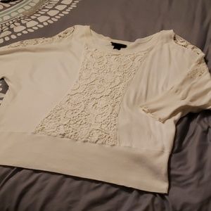 White Lane Bryant sweater w/ lace cutouts 22/24